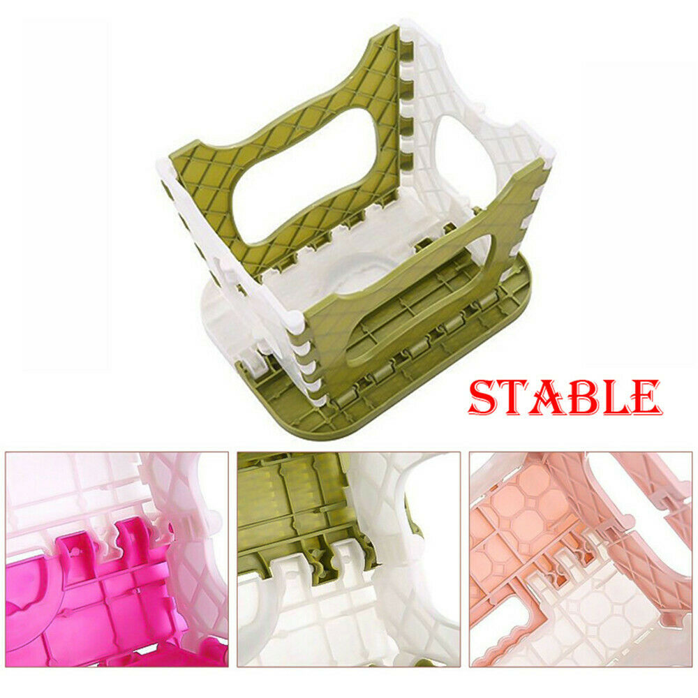 SUNSIOM Collapsible Folding Plastic Kitchen Step Foot Stool with Handle - Adults/Kids