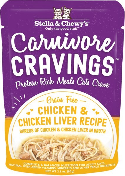 Stella and Chewy's Carnivore Cravings Chicken and Chicken Liver Flavored Shredded Wet Cat Food