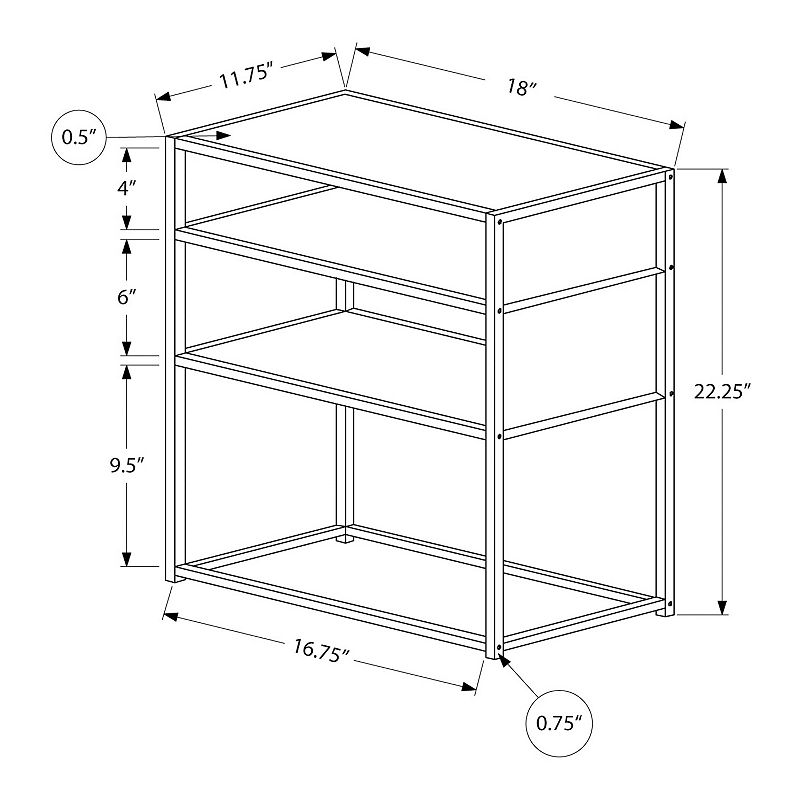 Monarch 2-Shelf End Table