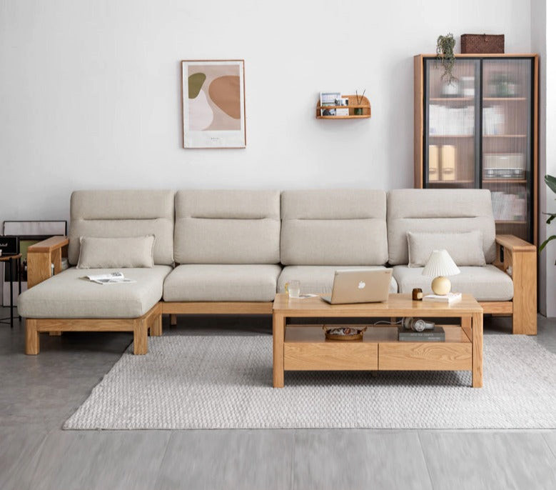 Oak Solid Wood Sectional Sofa   Transitional   Sectional Sofas   by GVAwood  Houzz