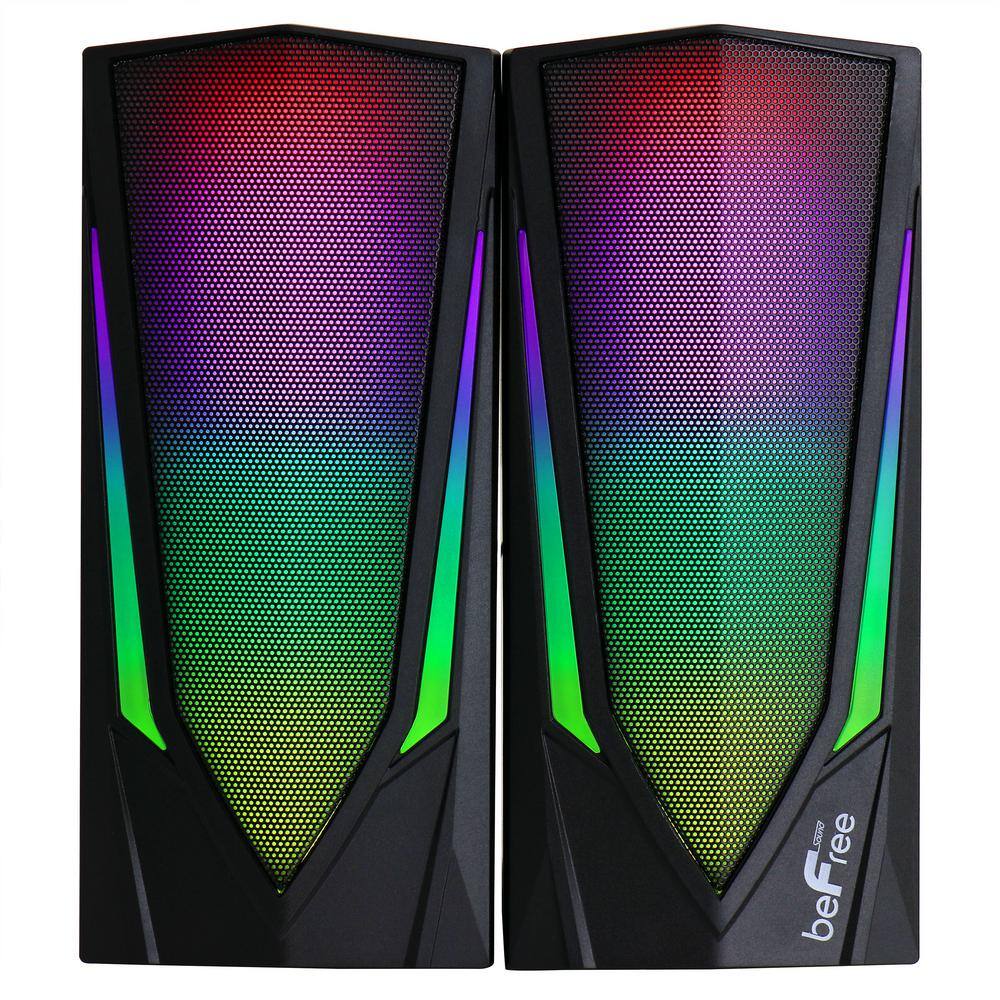 BEFREE SOUND 2.0 Computer Gaming Speakers with LED RGB Lights 985117828M