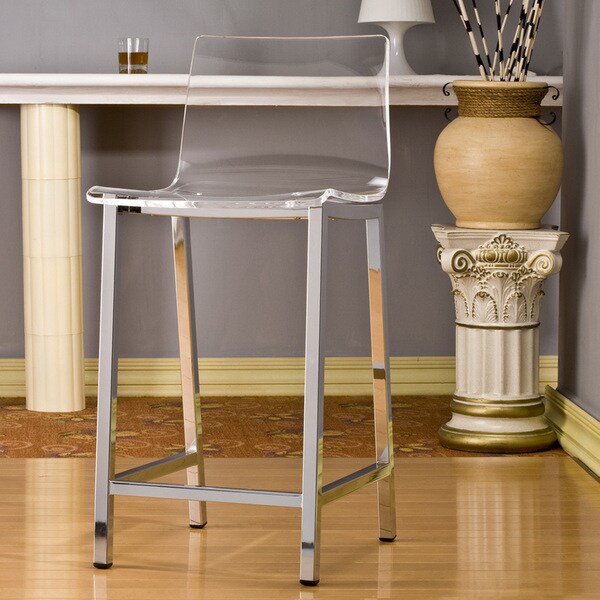 Pure Decor Clear Acrylic Counter Stool- Set of 2