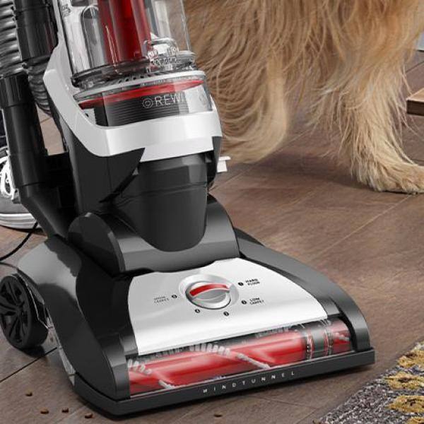 HOOVER WindTunnel Bagless Pet Upright Vacuum Cleaner with Automatic Cord Rewind UH71320V