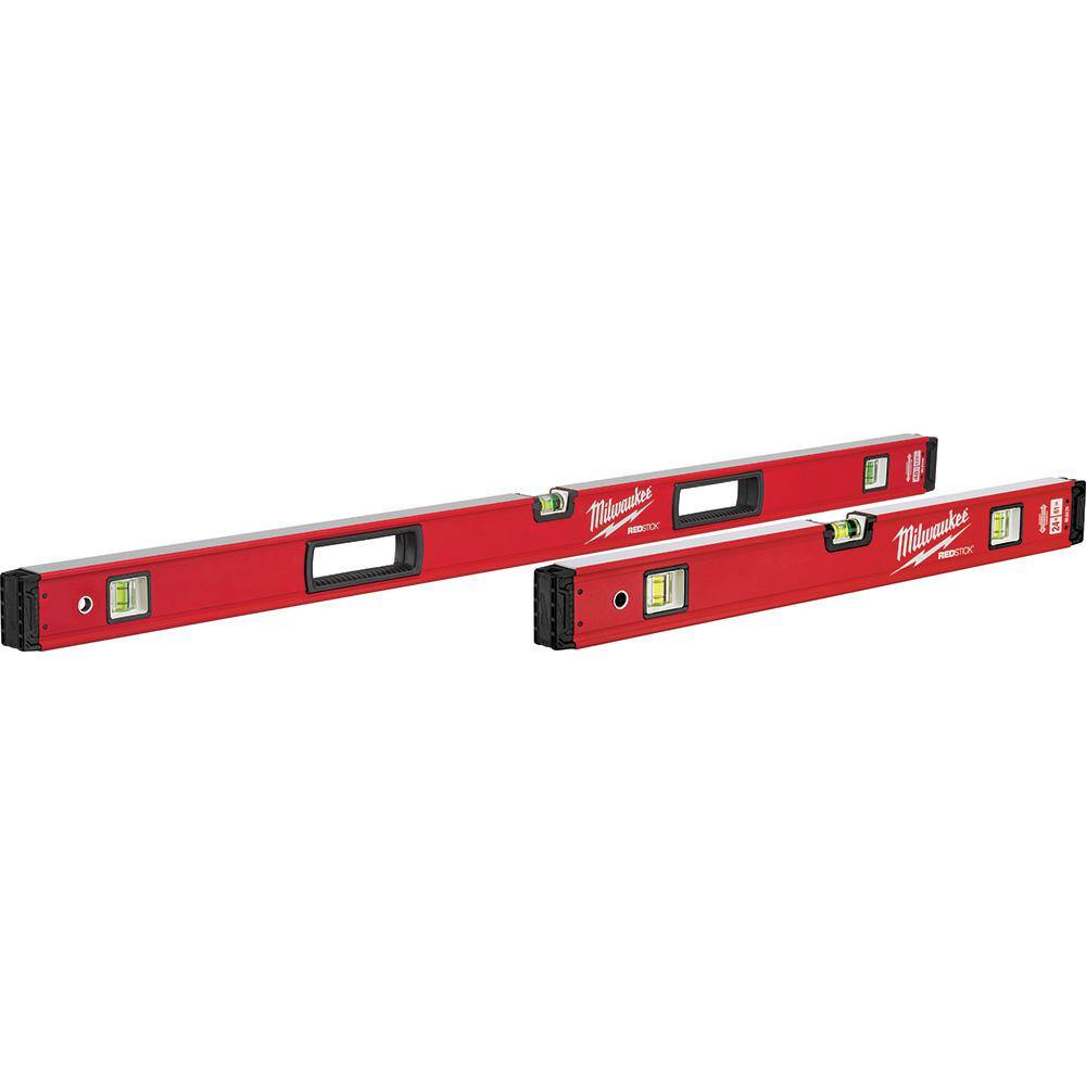 MW 10 in. 24 in. 48 in. 78 in. REDSTICK Magnetic Box and Torpedo Level Set MLBXCM78