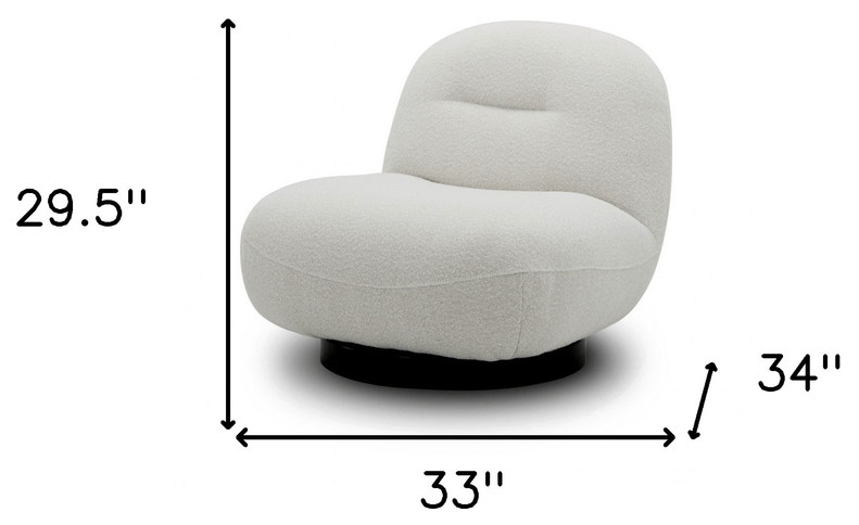 33 quotCream 100% Polyester Solid Color Swivel Lounge Chair   Transitional   Armchairs And Accent Chairs   by HomeRoots  Houzz