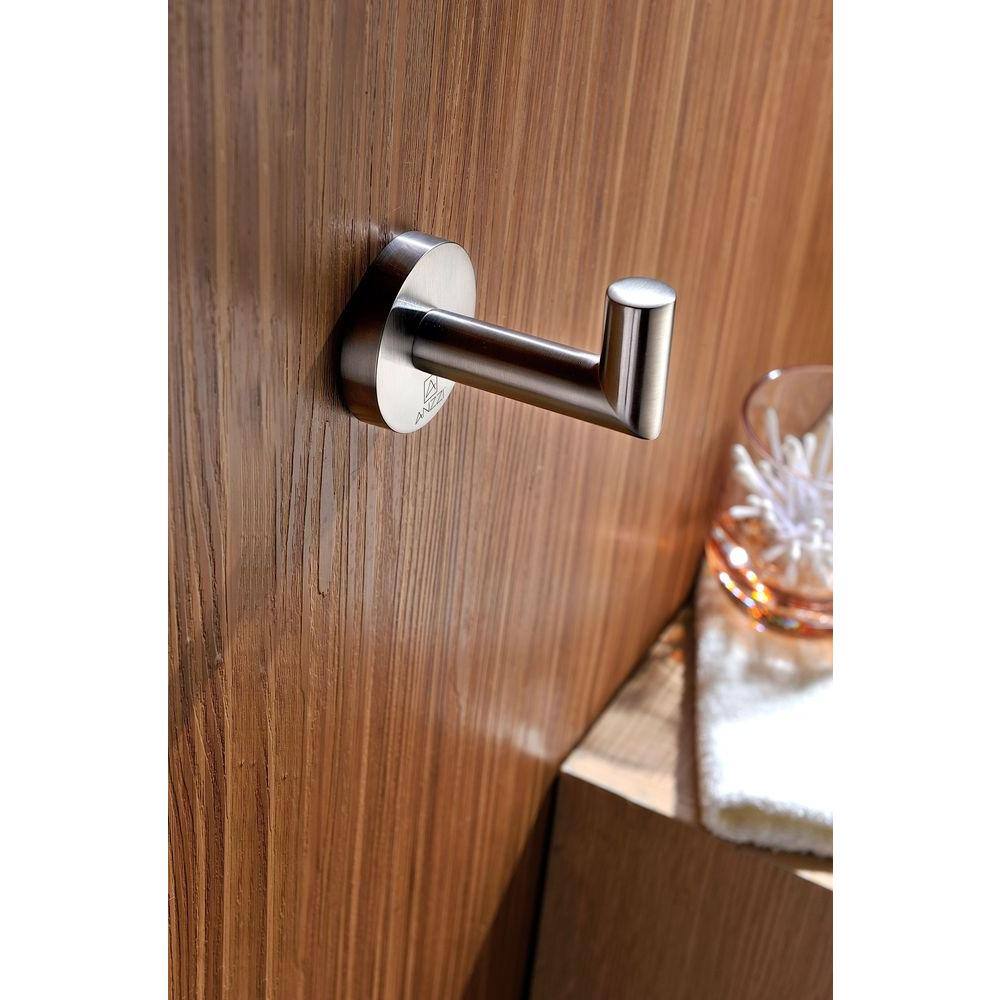 ANZZI Caster 2 Series Single Robe Hook in Brushed Nickel AC-AZ008BN