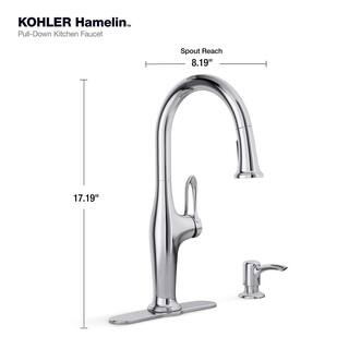 KOHLER Hamelin Single Handle Pull Down Sprayer Kitchen Faucet in Polished Chrome K-R33446-SD-CP