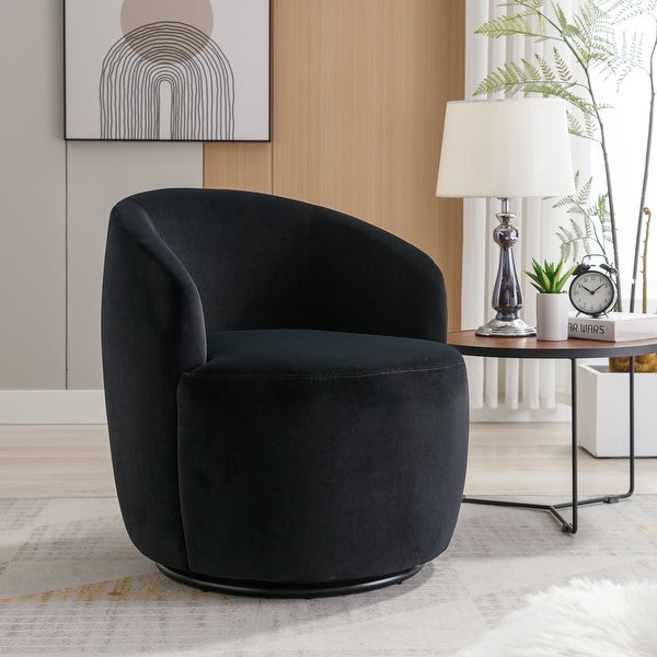 Kata Velvet Fabric Swivel Accent Armchair Barrel Chair