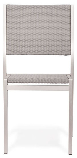 Metropolitan Armless Chair (Set of 2) Gray  ampSilver   Tropical   Dining Chairs   by MODTEMPO LLC  Houzz