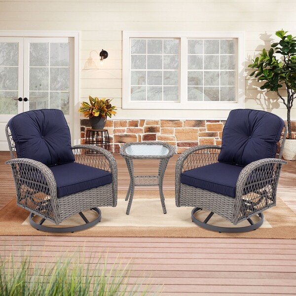 3pcs Outdoor Furniture Modern Wicker set - Overstock - 37248247