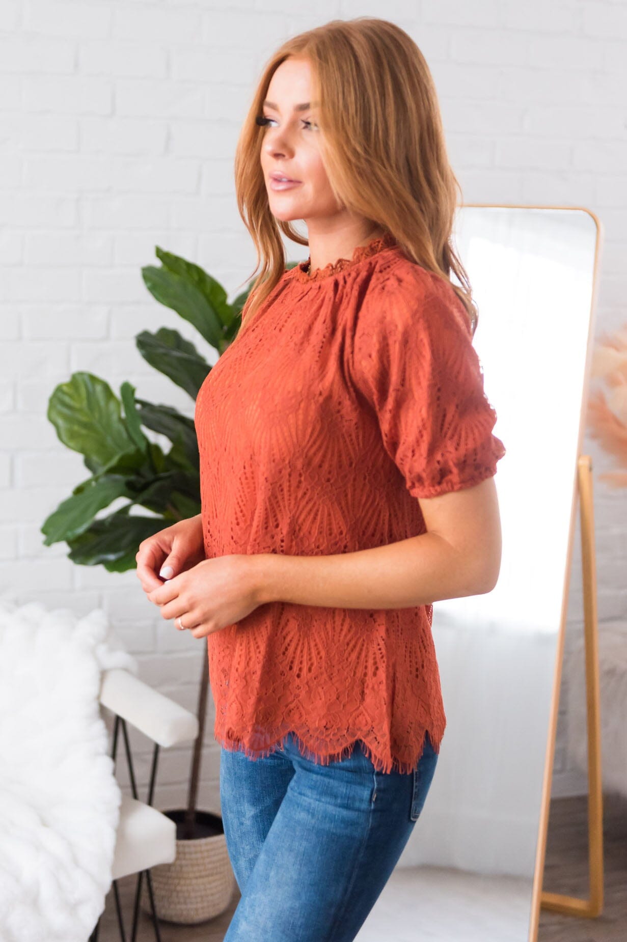 Lovely Elegance Modest Lace Blouse