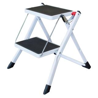 AmeriHome 2-Step Steel Folding Mini Step Ladder Step Stool with 225 lbs. Load Capacity 807752