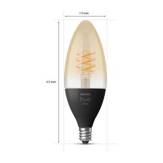 Philips Hue 40-Watt Equivalent B11 Smart LED Vintage Edison Soft White (2700K) with Bluetooth (1-Pack) 563601