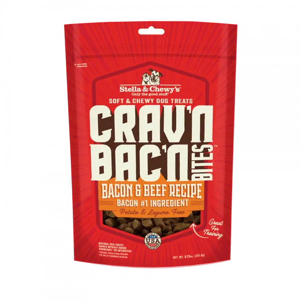 Stella and Chewy Crav'n Bac'n Bites Bacon and Beef Recipe Dog Treats;