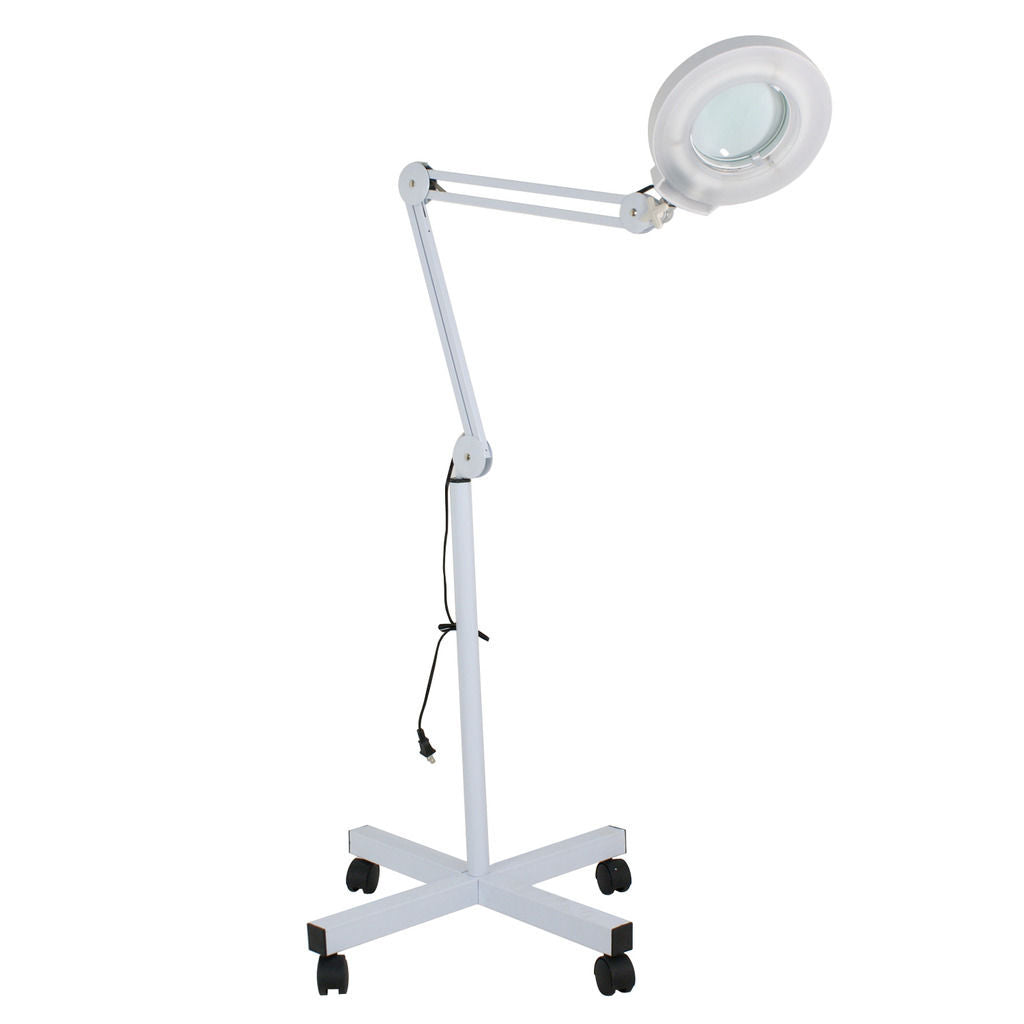 Zeny 5X Magnifying Lamp Professional Magnifier Glass Floor Lamp with Rolling Stand Adjustable Arm