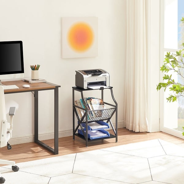 Modern 3-tier Open Storage Shelf Side Table Magazine Holder