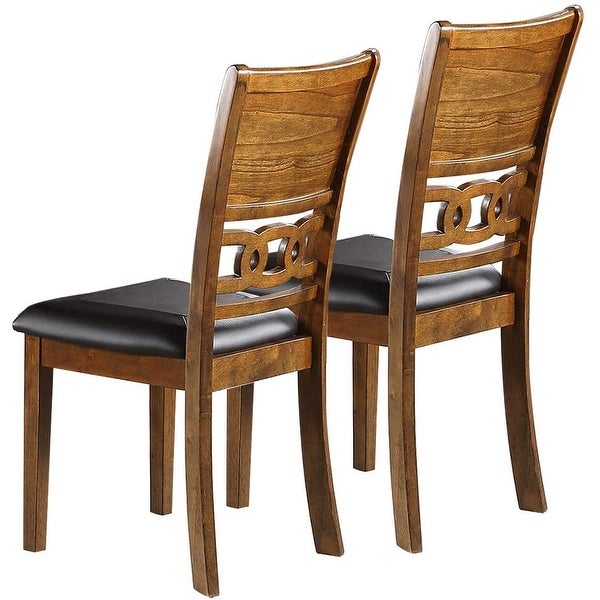 Dining Room Furniture Walnut Finish Set of 2 Side Chairs Cushion Seats