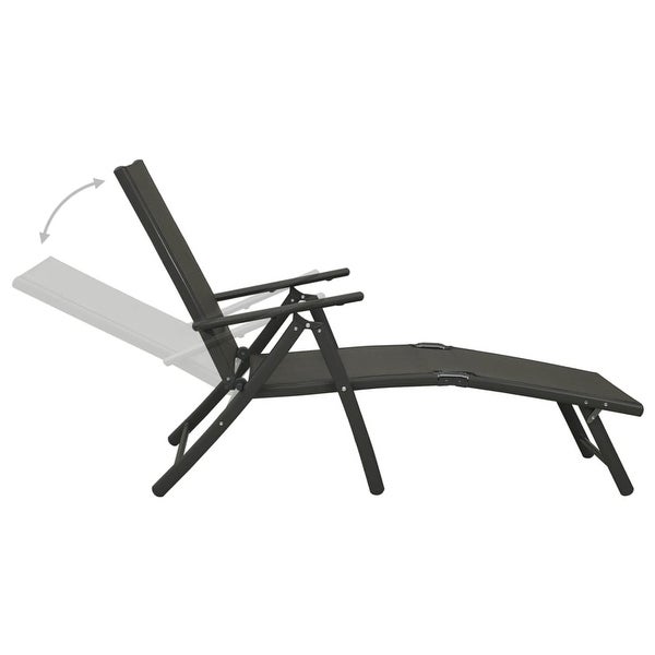 3 Piece Patio Lounge Set Textilene and Aluminum Black