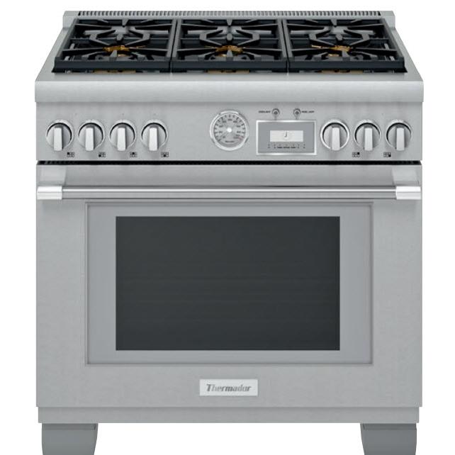 Thermador 36-inch Freestanding Dual-Fuel Range with ExtraLow® Burners PRD366WGC