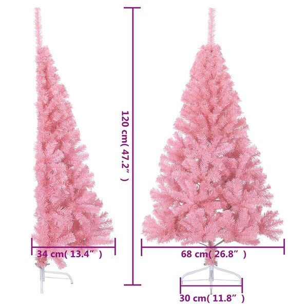 vidaXL Christmas Tree Decoration Artificial HalfCircle Tree with Stand PVC