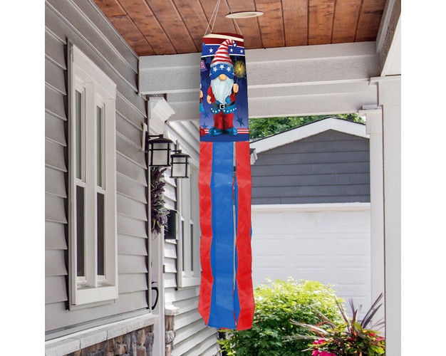 Briarwood Lane Everyday 4th Of July Patriotic Gnomes Windsock Wind Twister 40x6