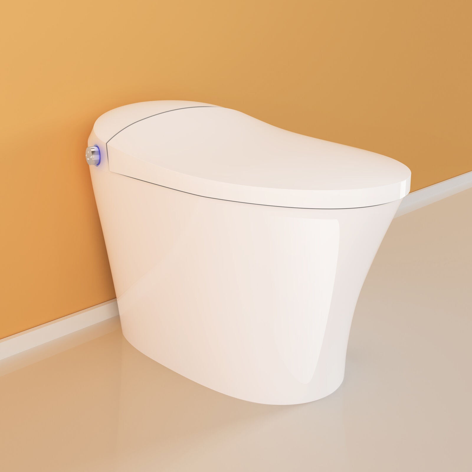 HOROW Tankless Toilet Bidet Combo with Self-Cleaning Nozzle, Compact Dual Flush Toilet 1/1.27 GPF, Modern One-Piece Toilet Elongated Soft Close Seat, HR-T15