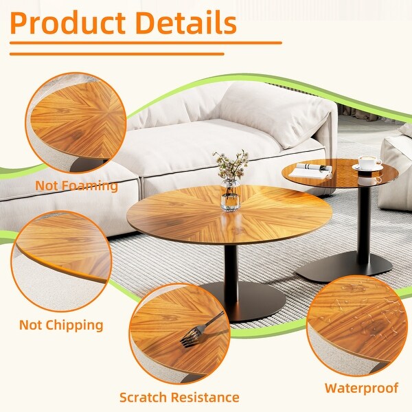 ARTLOGE Coffee Table Round solid wood Warm style Handmade to order Modern Side Tables Living Room/Bedroom/Office Nightstand