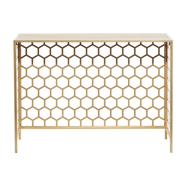 Gold Iron Contemporary Console Table 30 x 42 x 14 - 42 x 14 x 30