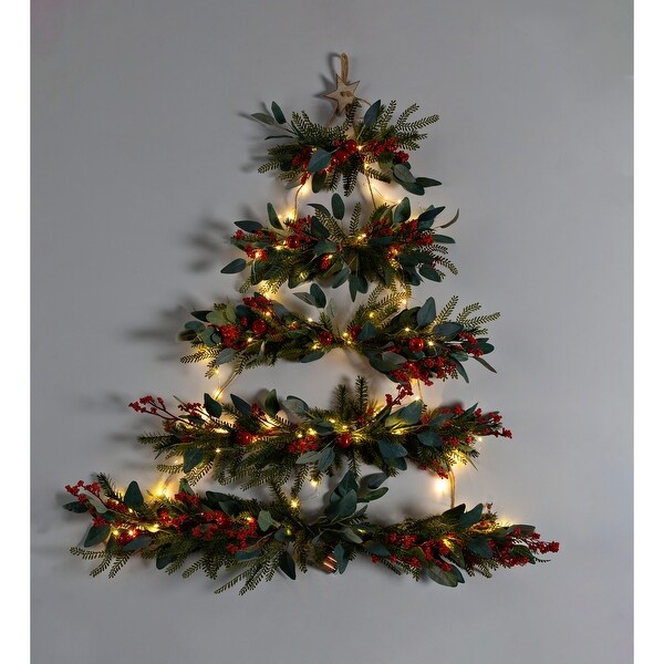 43 in. Lighted Hanging Wall Christmas Tree