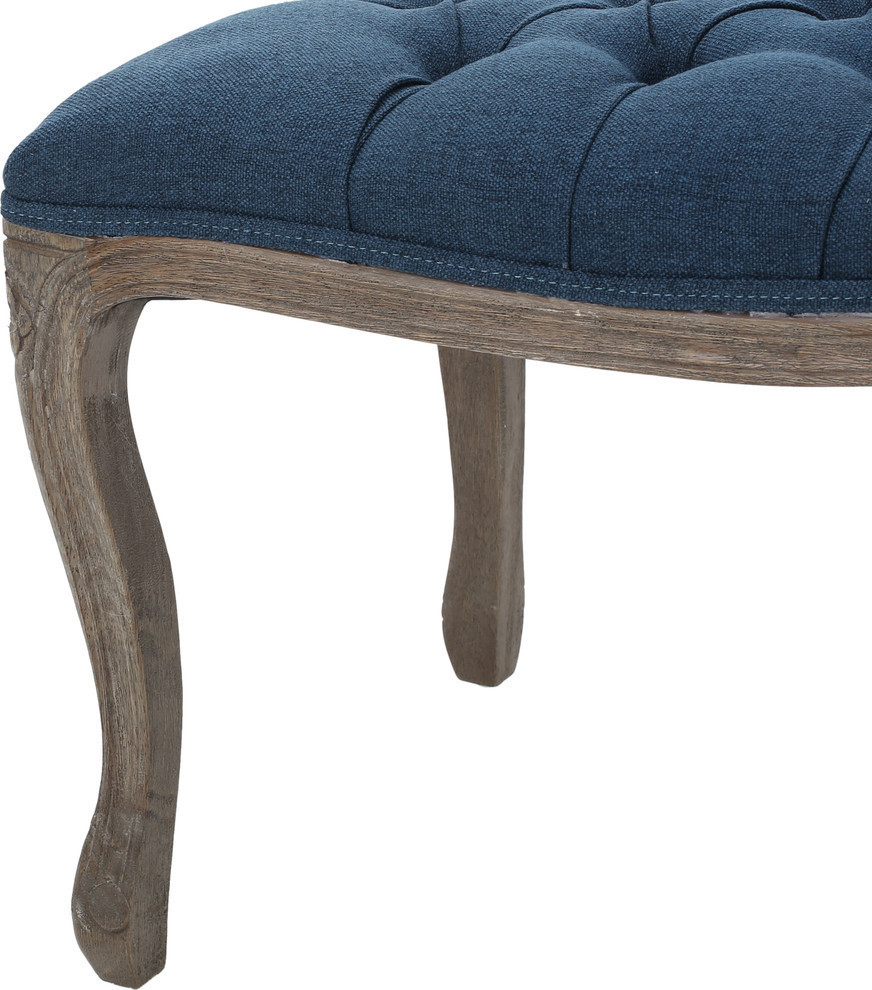 Tasette Traditional Button Tufted Fabric Bench   French Country   Upholstered Benches   by GDFStudio  Houzz