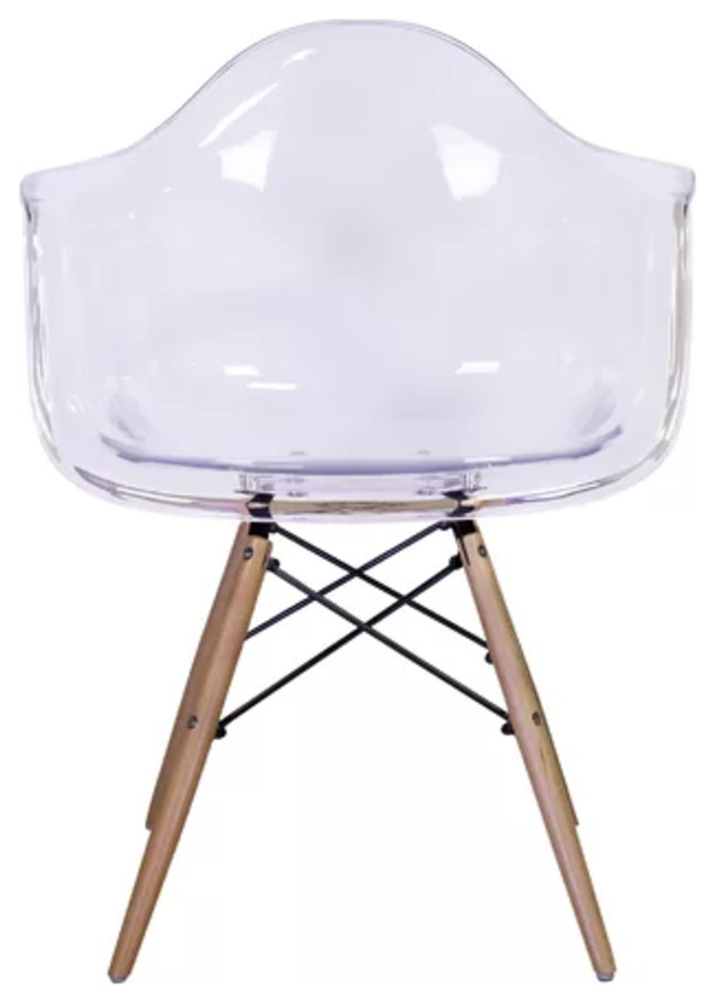 Acrylic Bucket with Wood base (Set Of 4)   Midcentury   Dining Chairs   by AFB Decor  Houzz