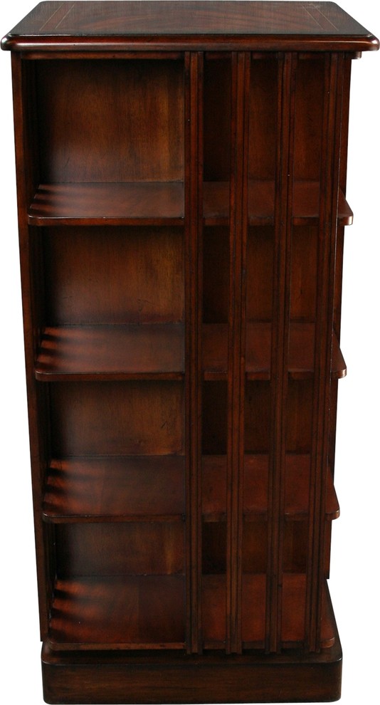 Bookcase English Regency Flame Mahogany Inlaid  Revolving 8 Sh   Transitional   Bookcases   by EuroLuxHome  Houzz