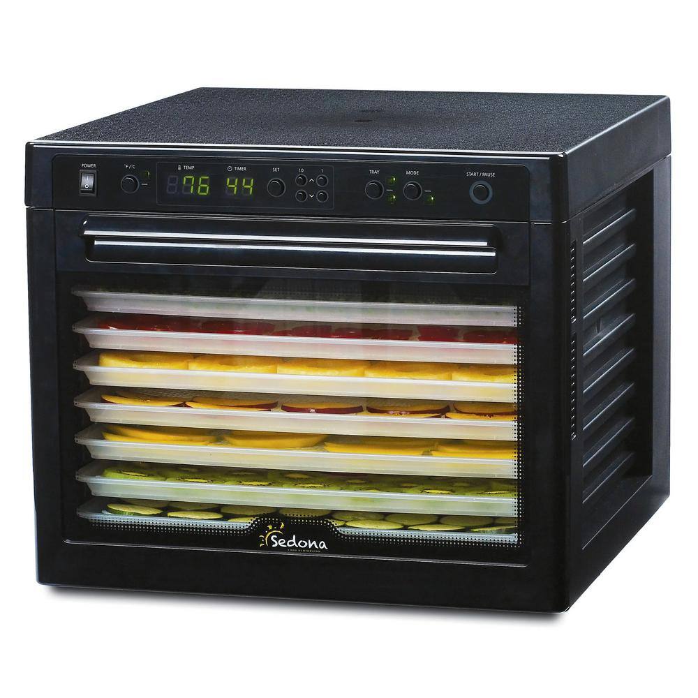 Tribest Sedona Rawfood 9-Tray Black Food Dehydrator with Temperature Control SD-P9000-B