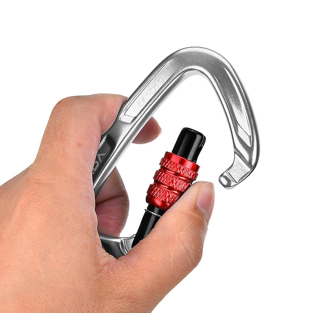 Outdoor D Shape Aluminum Carabiner Rock Climbing Lock Hook For Mountain Climbing