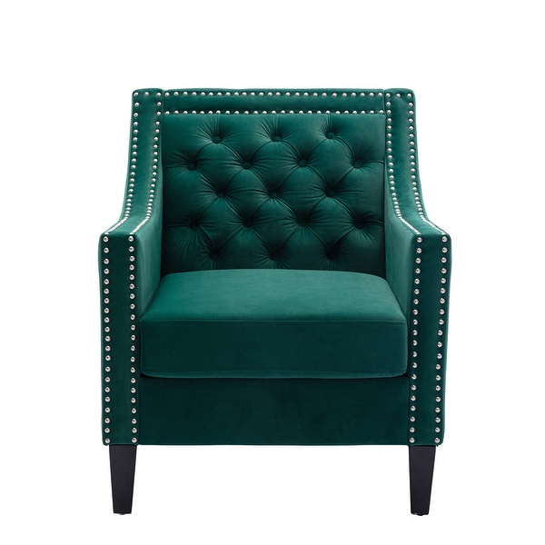 Accent Armchair with nailheads and solid wood legs