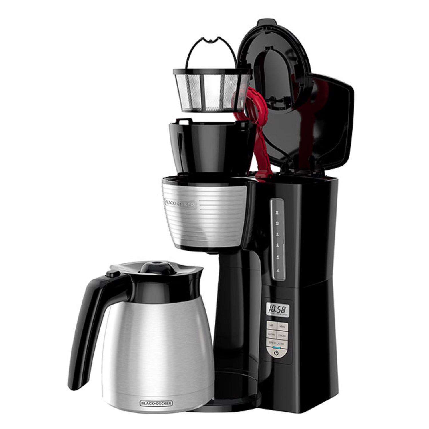 Black+Decker 12 cups Black/Silver Coffee Maker