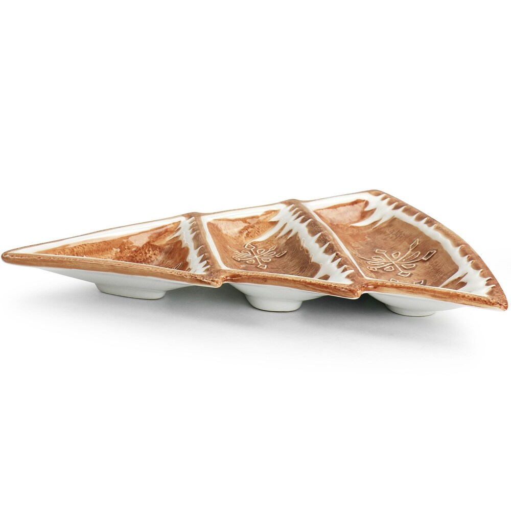 Martha Stewart Durastone 3 Section Gingerbread Tree Serving Tray