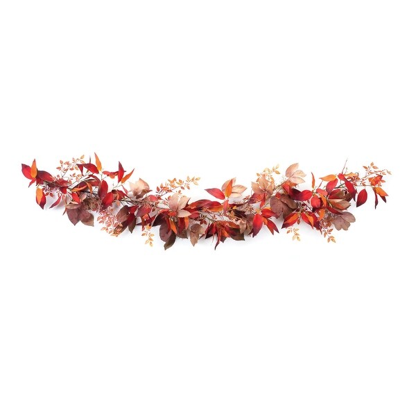 Mixed Fall Foliage Garland 6'L