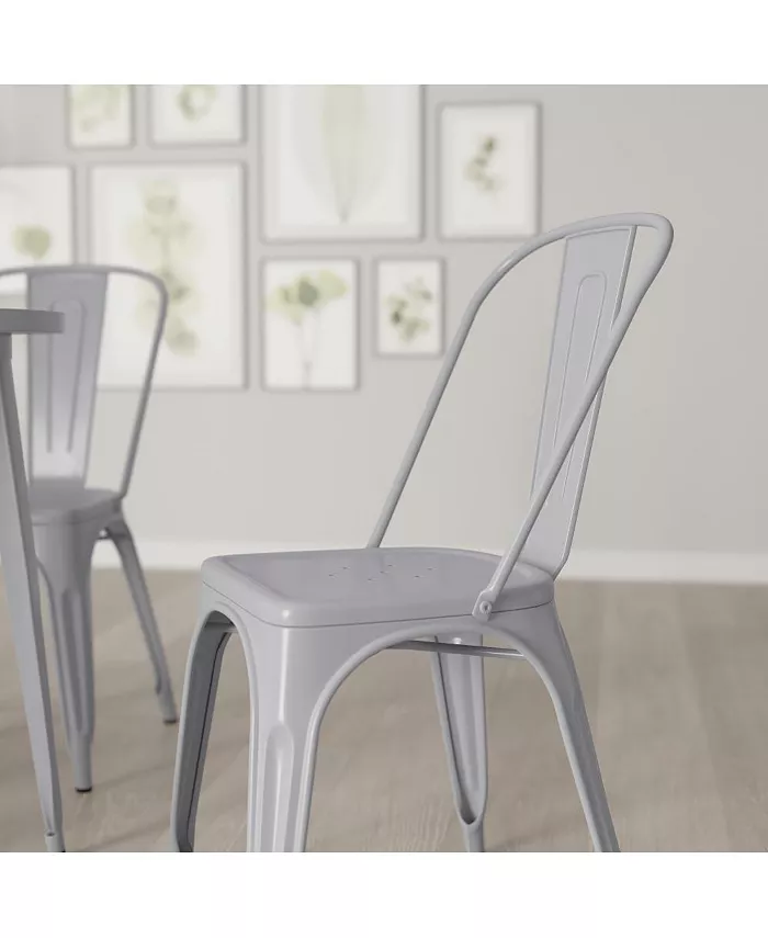 MERRICK LANE Amsterdam Series Dining Chair - Square Seat - Slatted Curved Back