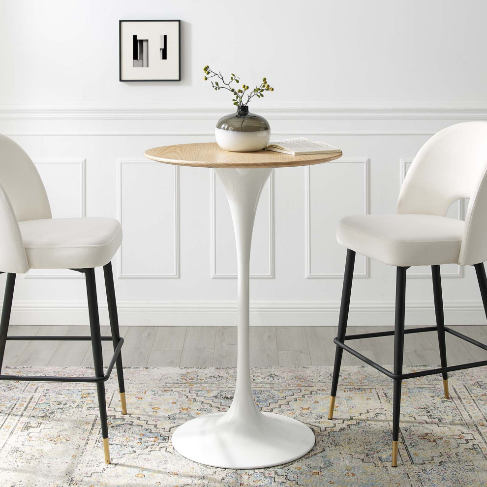 Lippa 28 quotBar Table White Natural  5200   Side Tables And End Tables   by Homesquare  Houzz