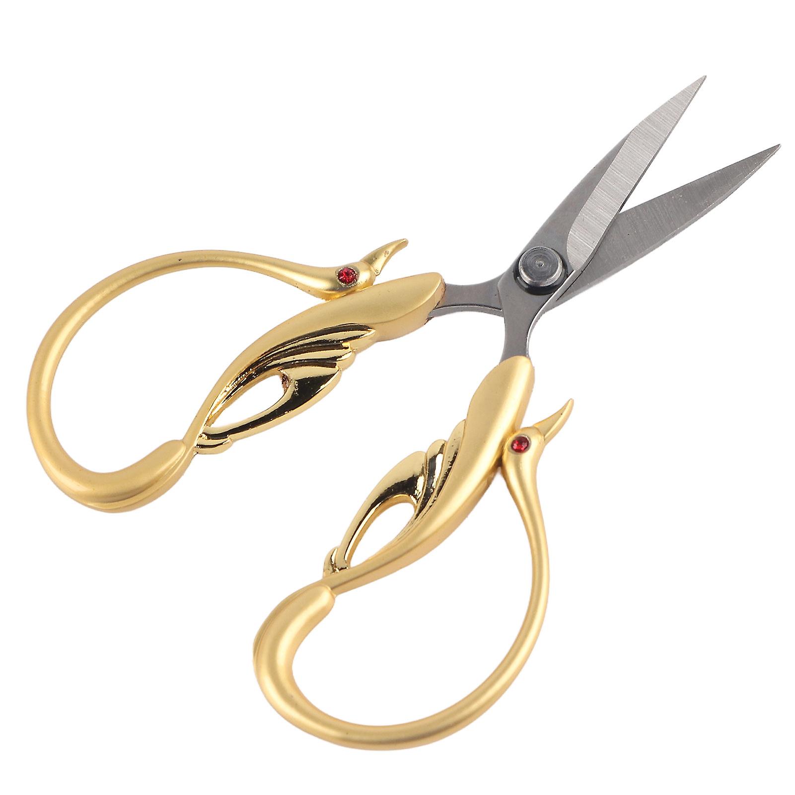 Scissors Retro Diy Swan Shaped Cross Stitch Household Cloth Cutting Sewing Accessoriesgold