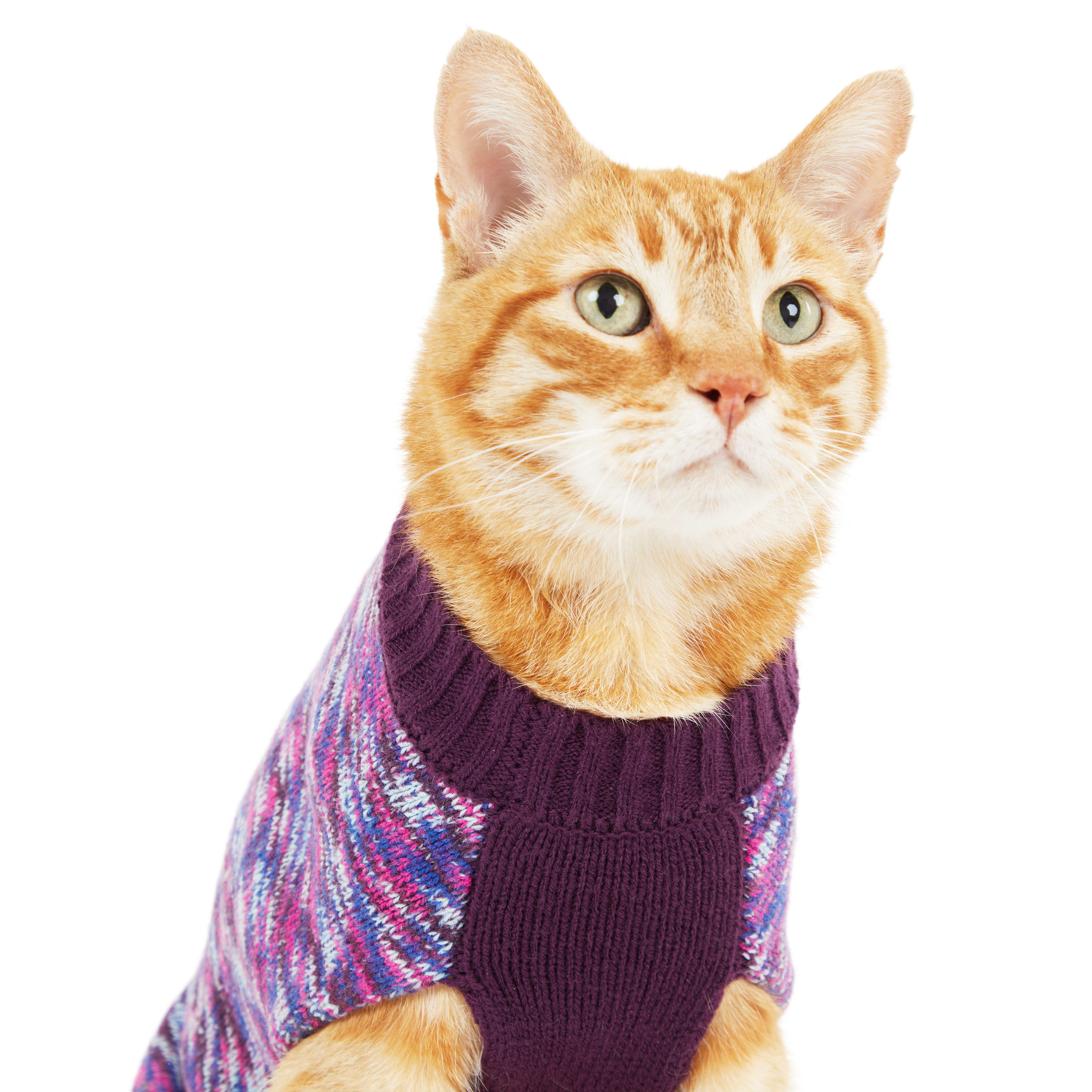 YOULY Burgundy Cat Sweater， Large/X-Large