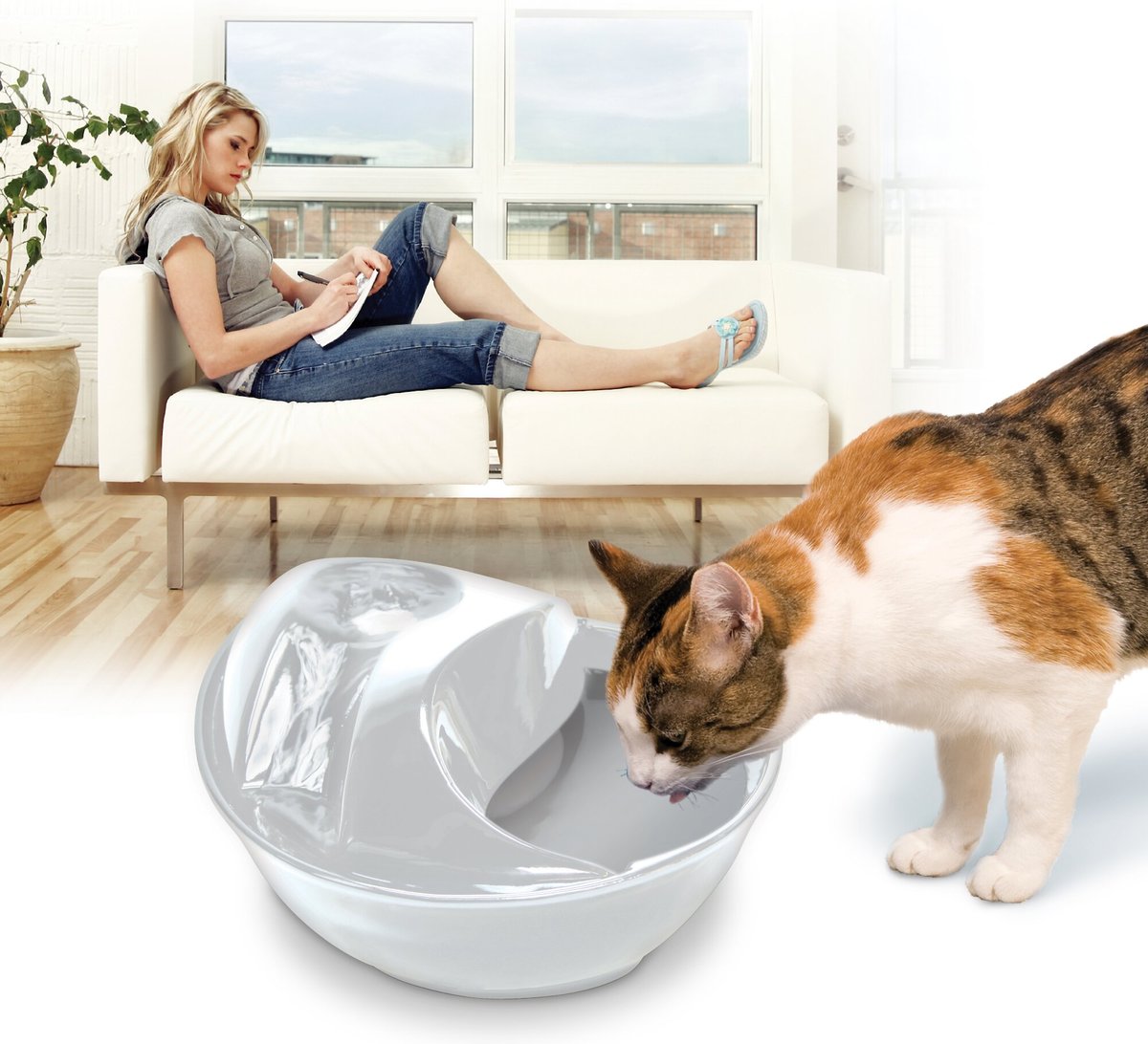 Pioneer Pet Raindrop Ceramic Dog and Cat Fountain