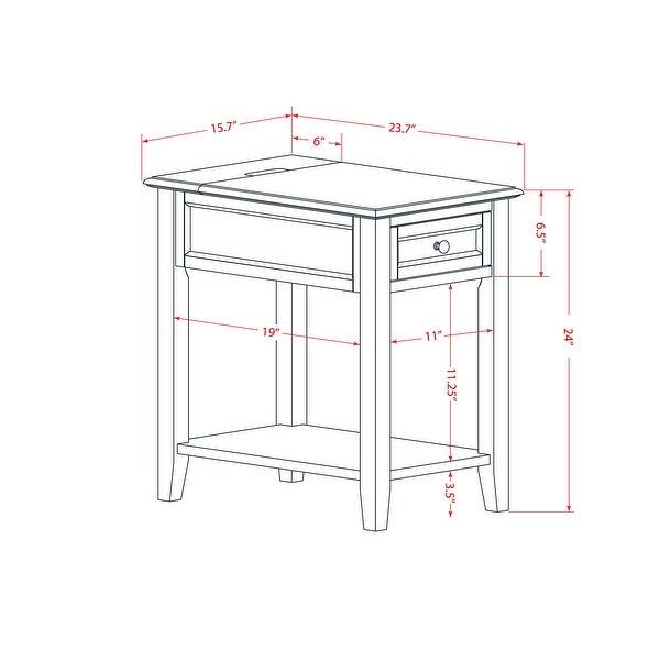 Modern Wood Night Stand - 1 Mid Century Modern Drawer - Stable and Sturdy Constructed (Finish Options Available)