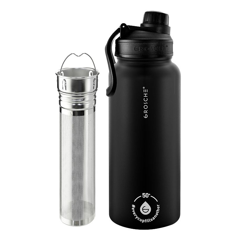 GROSCHE CHICAGO STEEL Insulated Stainless Steel 32-oz. Water Bottle