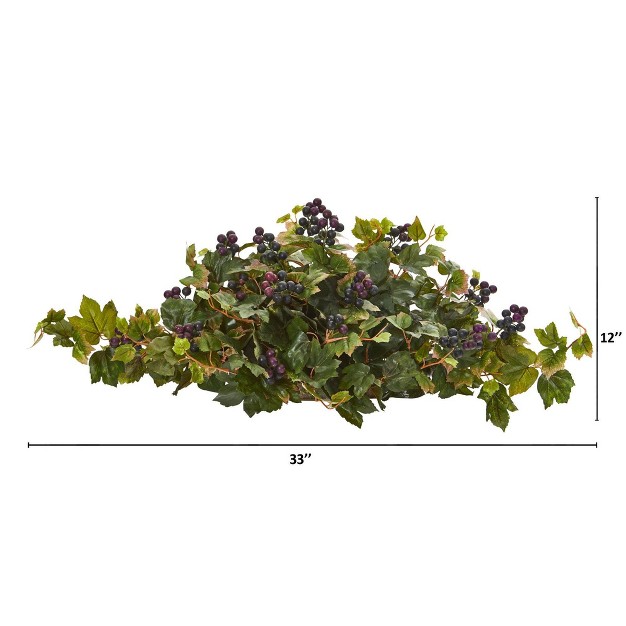 Nearly Natural 33 in Grape Leaf Artificial Ledge Plant