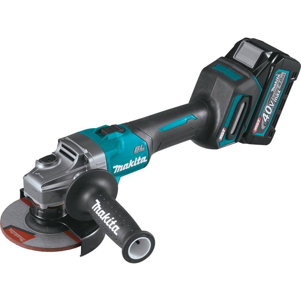 Makita 40V Max XGT Brushless Cordless 4-125 in. Angle Grinder Kit with Electric Brake (4.0Ah) GAG01M1