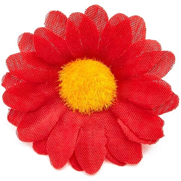 Bright Creations Artificial Silk Daisy Flowers Head for Crafts (1.6 in，Red，100Pack)