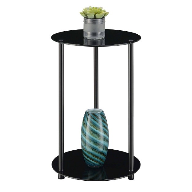 Designs2go Classic Glass 2 Tier Round End Table Breighton Home