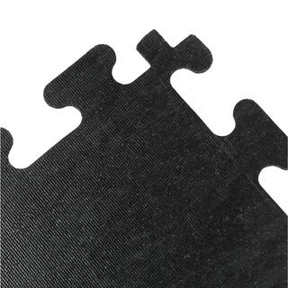 FANMATS Titan Tile Black 18 in. x 18 in. Rubber Tile Flooring (6-Pack) MM7010